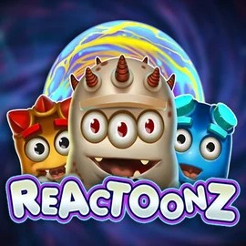 Reactoonz slot logo by Play'n GO at Spinfin Casino